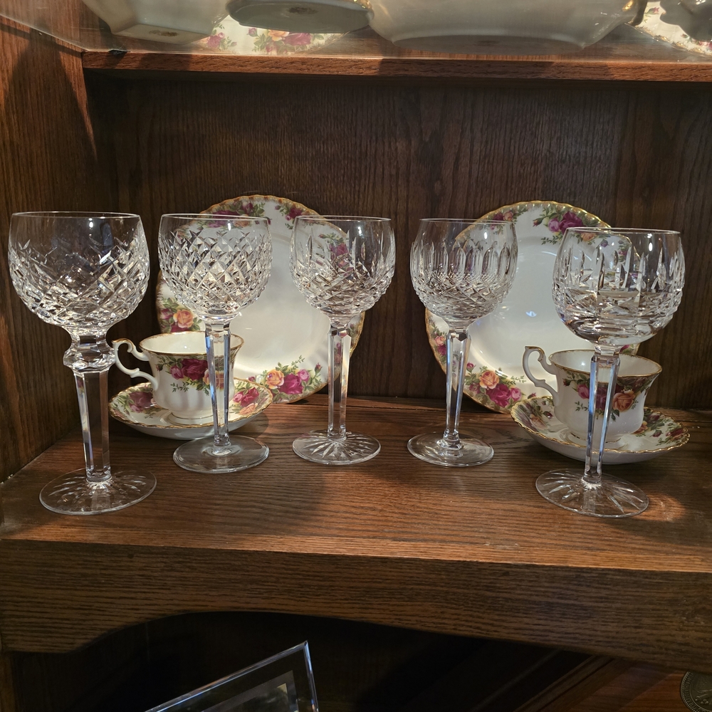 Stunning Mixed‎ Set Of 5 Waterford Balloon Wine Glasses. Names Below.